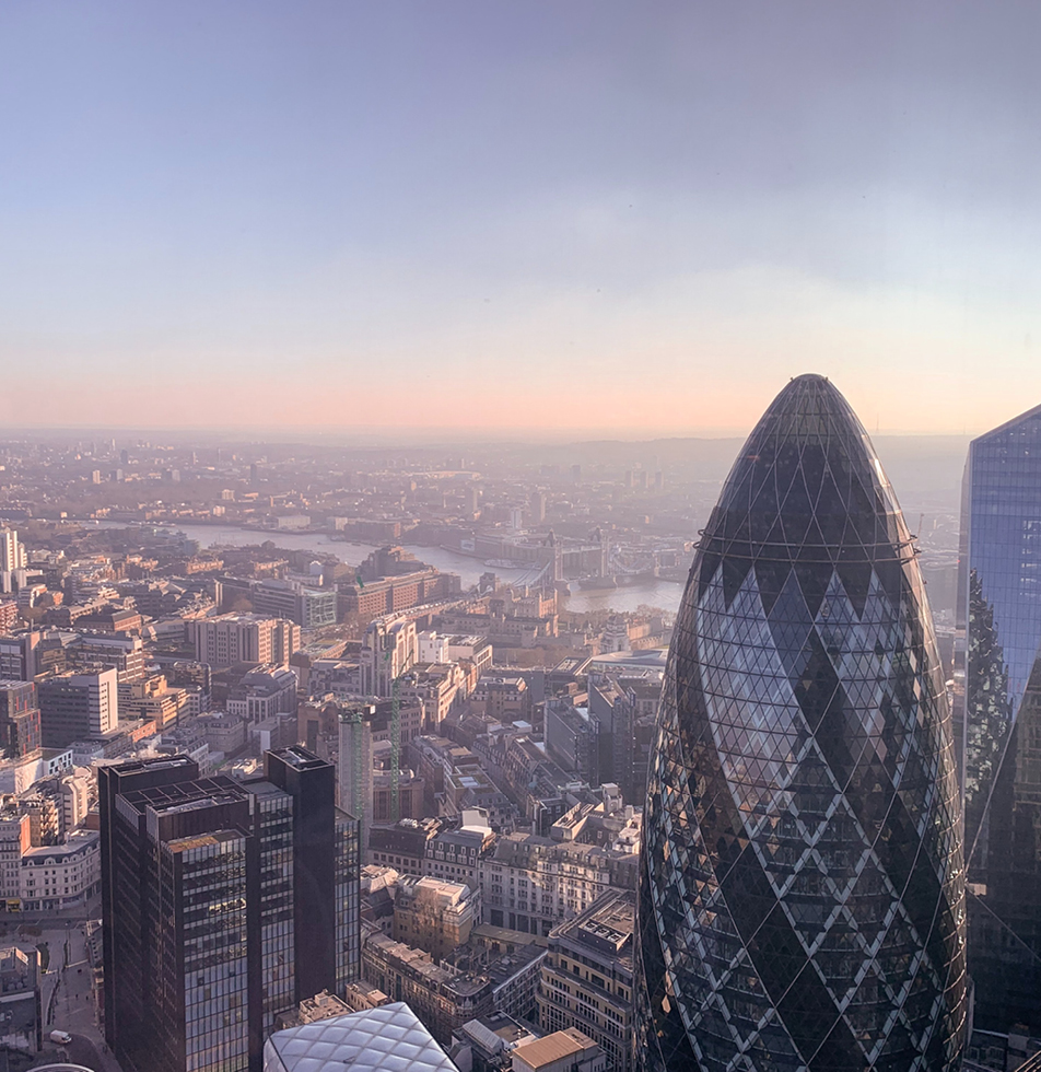 Skyline of London near the Gherkin