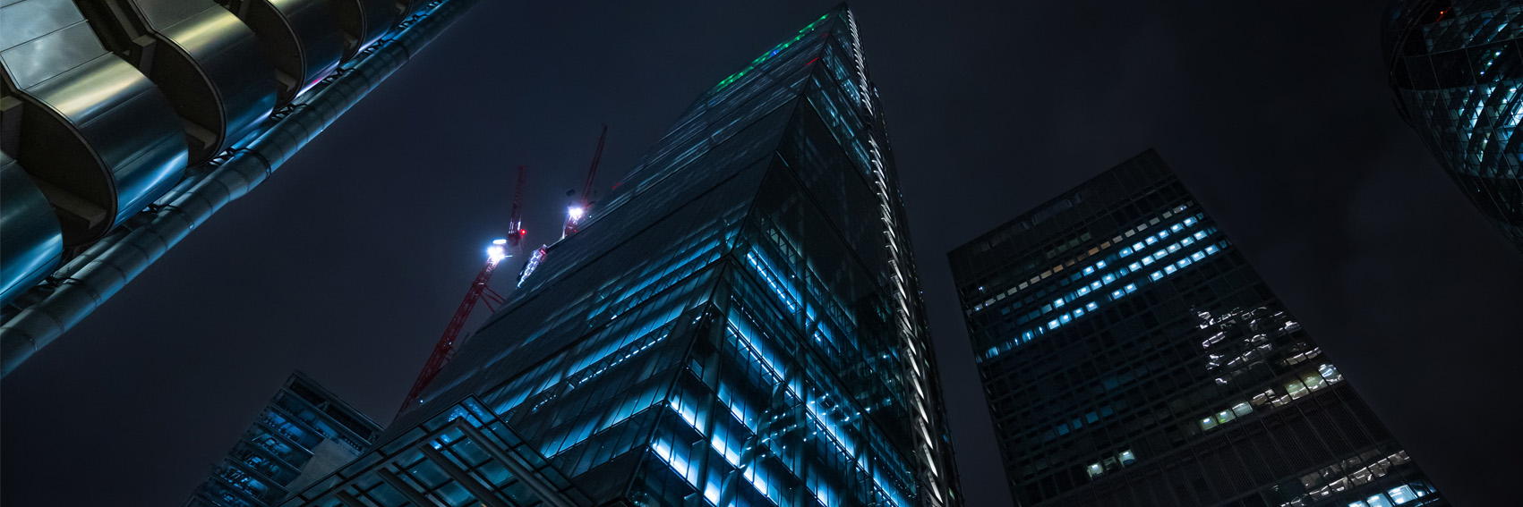 Upward shot of buildings